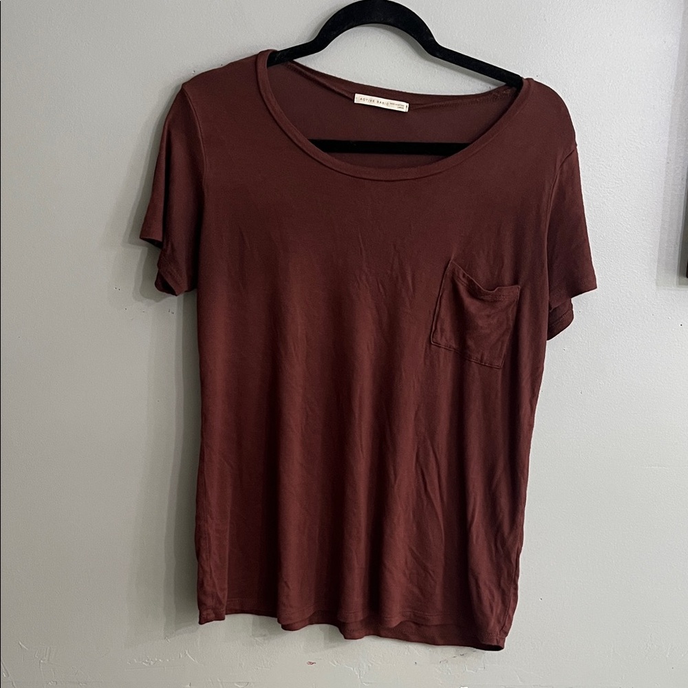 Active Basic Chocolate Brown Short Sleeve Tee